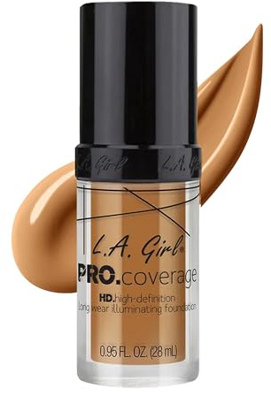 L.A. Girl Pro Coverage Liquid Foundation, GLM651 Bronze, 0.95 Fluid Ounce
