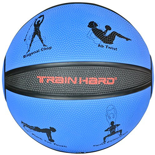 TrainHard Medizinball Gewichtsball 1kg 2kg 3kg 4kg 5kg 6 kg 7kg 8kg 9kg 10kg 12kg aus hochwertigem Gummi, rutschfest, Studioqualität, optional: Medizinbälle Ständer für 10 Bälle (1 kg)
