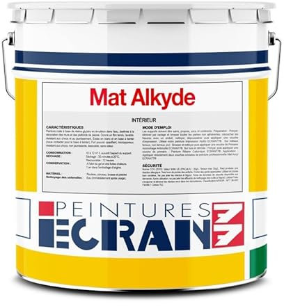 Peinture professionnelle mat, mur et plafond, intérieur, peinture opacifiante, sans odeur Mat Alkyde ECRAN 77 15 litres