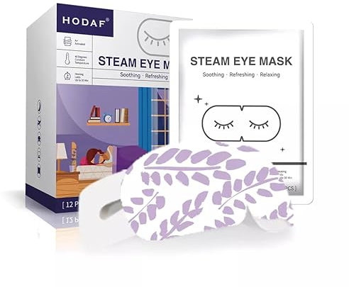 NEW UPDATED 12 Pcs Gentle Steam Eye Mask | Lavender Self Heating Gentle Warm Steam Eye Mask for Dry Eyes| Masks for Dark Circles, Relaxation and Puffy Eyes |Disposable Hot Sleep Eye Mask