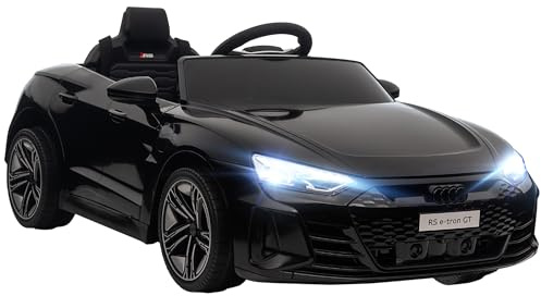 HOMCOM Voiture électrique Enfant 12 V - véhicule électrique avec télécommande parentale fournie - V. Max. 5 Km/h - Effets sonores, Lumineux - Audi RS E-tron GT Noir