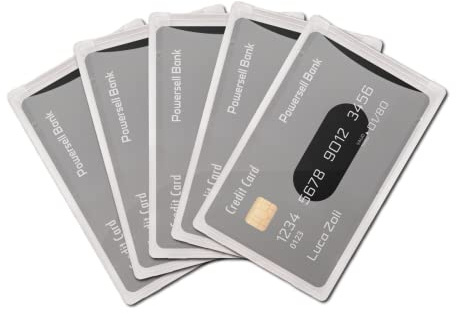 World Trade 5PZ Porta Bancomat, Protezione Carte di Credito, Portacarte Portatessere Custodie Protettive in Plastica Robusta Trasparente Opaco, per Tessera Sanitaria Patente CIE