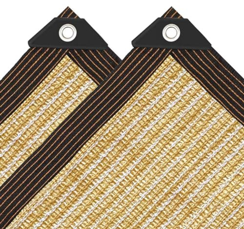Skuggnät växthus beige 3 x 3 m, rektangulärt skuggningsnät trädgård skuggnät med öljetter, UV-resistent för växtskydd, växthus, lada eller kennel