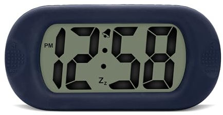 Acctim Silicone Digital Alarm Clock Smartlite® Crescendo Alarm Easy Read Jumbo Display Silicone Case Dark Blue