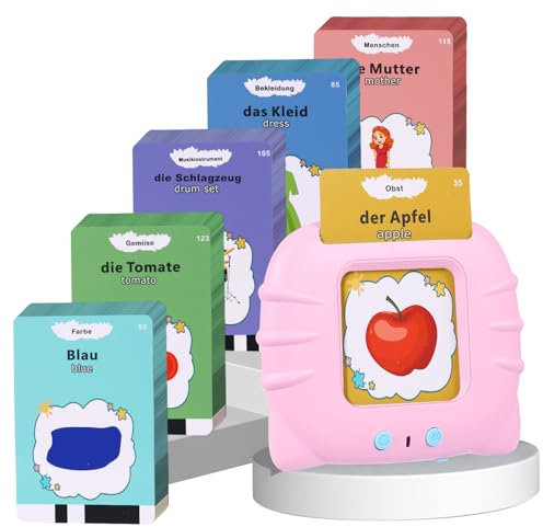 Yisakilu Sprechende Lernkarten Deutsch Englisch Wörter Lernen für Kinder Sprechende Flash Karten Sprachentwicklung Spiele Sprechen Lernen Spielzeug Logopädie Spiele Sprachförderung