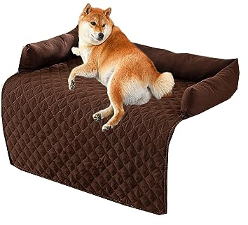 Kongdson Comfy Dogs Bed per divano letto, morbido impermeabile, per gatti e cani, protezione antiscivolo e lavabile, per animali domestici (75 x 120 cm, marrone)