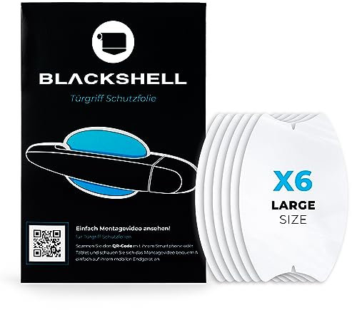 Blackshell® Lackschutzfolie für Auto Türmulden/Griffschalen Türgriff Schutz - Transparentes 6 teiliges Folienset als Kratzschutz