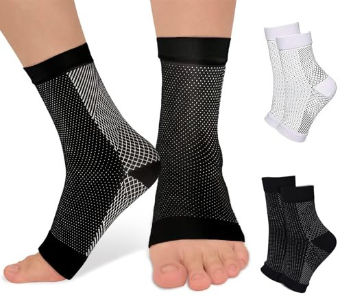 hautllaif 2 Paar Orthopädische Kompressionssocken, Kompressionssocken gegen Fersensporn und Plantarfasziitis, Kompressionssocken Damen und Herren (L/XL-2-Paar, Nylon)