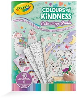 CRAYOLA - Colours of Kindness, Álbum para Colorear con 48 páginas y 1 Hoja con Pegatinas, 25-2737G
