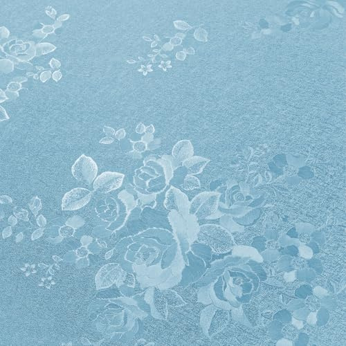 VEELIKE Carta da Parati Fiori Rose Goffrata Carta Adesiva Blu Testurizzata Pellicola Adesiva per Mobili 40 cm × 300 cm Pellicola Autoadesiva Floreale Goffrata Camera da Letto Bagno Rimovibile