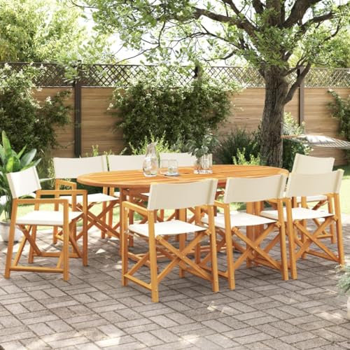 vidaXL Set di 8 sedie pieghevoli in tessuto bianco crema