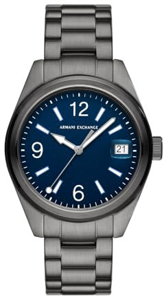 Armani Exchange Watch for Men, Quartz Three Hand Movement and 42 mm Case Size with Stainless Steel Strap