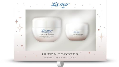 La mer Ultra Booster Premium Effect Set | Tagescreme 50 ml | Nachtcreme 15 ml | Spendet Feuchtigkeit | Meeresschlick & Algen-Extrakten | Regeneriert