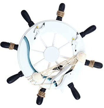 TOPPERFUN 1pezzi Pendente Decorativo Nautico Legno Con Timone Mediterraneo Per Decorazioni Da Parete Per Casa Bar E Studio Accessorio Originale Per Ambienti Estivi