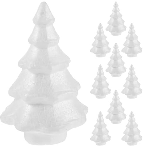 Operitacx 10 Pezzi Mini Albero di Natale in Schiuma Coni Polistirolo Solido per Decorazioni da Tavolo Forme Artigianali per Progetti DIY Riutilizzabili e Salvaspazio Feste e Scuole
