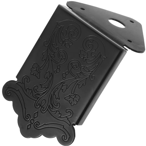 SAFIGLE Triangle 8-String Mandolin Guitar Tailpiece with Chrome Decorative Cover and Screws Mandolin Part Replacement for Easy String Changes Black B-45