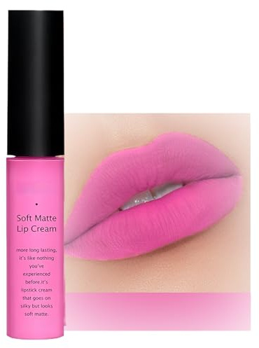 Velvet Matte Liquid Lipstick | Long-Lasting & Waterproof Non-Stick Cup Formula Smooth Lightweight Lip Gloss for All-Day Wear (Pink)