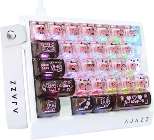A.JAZZ AK029 Tastiera da gioco RGB cablata con una mano, layout a 29 tasti con interruttore magnetico Frequenza di polling 8 kHz, azionamento regolabile della tastiera meccanica personalizzata HotSwap