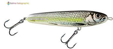 Salmo Sweeper Sinking Jerkbait Wobbler für Hecht Zander Barsch Raubfischangeln Hechtangeln 10cm / 19g / sinkend / 0.5m Silver Chartreuse Shad