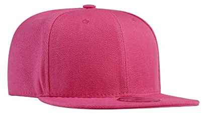 Underground Kulture Plain Flat Peak Snapback Baseball Cap Neon Pink