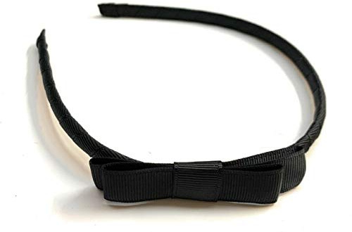 Classic Girls Children's Hair Bow Alice Band Headband Handmade for School Wedding Birthday Party Gift- over 20 Colours (Black)