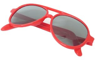 Kizrr Kids/Childrens Size - Glossy Red Pilot Aviation Retro Classic Sunglasses! Boys Girls Unisex [30% less plastic]