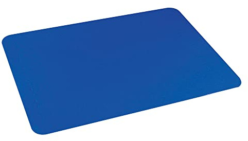 Tapis de table antidérapant en caoutchouc de silicone bleu – 355 mm x 255 mm – Passe au lave-vaisselle – Facile à nettoyer – Empêche les assiettes et bols de glisser sur les tables