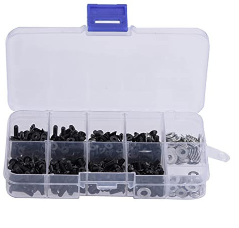 Juego de Tornillos de Cabeza Plana y Redonda Caja de Accesorios para 1/10 HSP RC Car(180pcs), Kit de Tornillos universales RC Juego de Surtido de Tornillos,