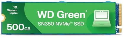 WD Green SN350 da 500 GB, NVMe SSD - Gen3 PCIe, QLC, M.2 2280, con velocità di lettura da 2400 MB/s e velocità di scrittura fino a 1500 MB/s