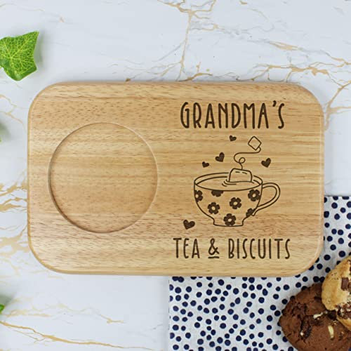 Grandma's Tea & Biscuits Board, Wooden Treat Board, Snack Tray, Mother's Day, Birthday Gifts for Grandma