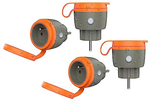 Prise Connectée Alexa extérieure IP44 Compatible avec Amazon Alexa et Google home, Smart life APP, 16A, Prise Étanche IP44,3680W - 4 Packs