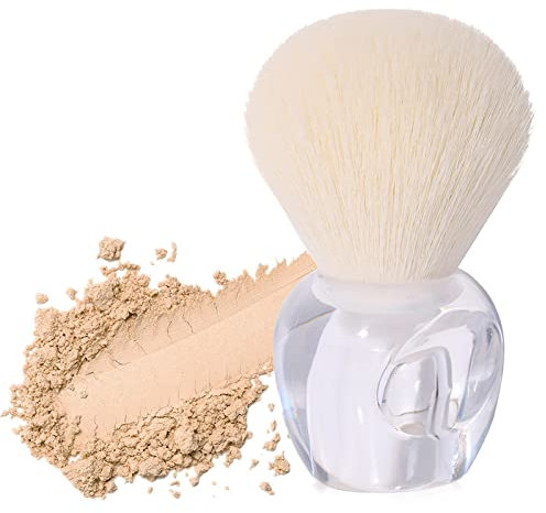 Pinceau de maquillage pour poudre, pinceau à blush, gros pinceaux maquillages pour le visage pour poudre libre ou pressée, brosse maquillage pelucheuses brosse à poussière pour ongles (transparent)
