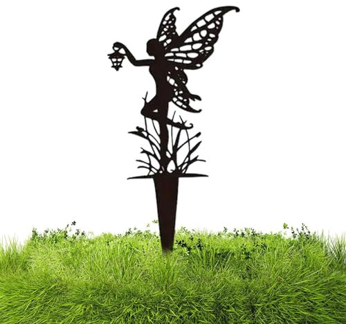 boiler Estacas de Metal para jardín - Estatuas de jardín de Figuras de Hadas - Escultura de Hadas de Metal, Adornos de césped de Metal y Arte de jardín, Adornos de Hadas para decoración de jardín