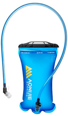 AONIJIE Foldable Hydration Bladder Water Reservoir 1.5L 2L 3L Leak Proof Easy Clean BPA Free Suitable for Bicycling Hiking Camping Hunting Running (Blue,2L)