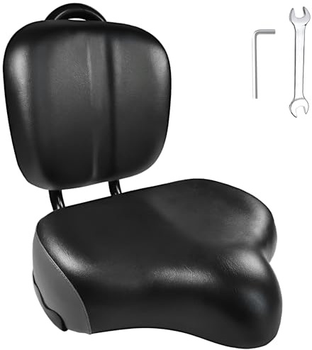 Aresvns Übergroßer Fahrradsattel, bequeme Leder Citybike Sättel gefüllt mit Latex, Ersatz Weiches Rücksitzkissen für Fahrräder, universell für Männer und Frauen geeignet