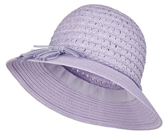 Sterntaler Strohhut Flieder - Modischer Hut mit Flechtband - Mädchen Sonnenhut - Kinder Kopfbedeckung - Strandkappe - blasslila, Größe 53