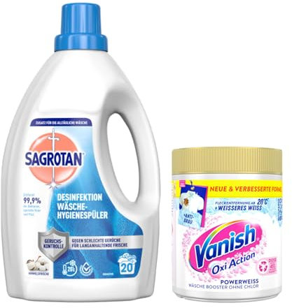 Sagrotan Wäsche-Hygienespüler Himmelsfrische 1,5 L & Vanish Oxi Action Powerweiss 550g