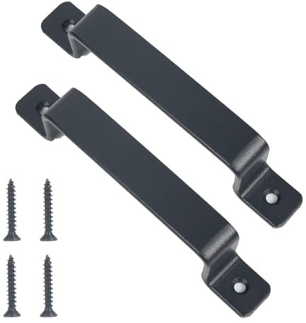 Sgehai Dörrdraghandtag, vintage gjutjärnsdörrhandtag, grindhandtag för trägrindar, D-handtag svart, gjutjärn draghandtag lämpligt för skjul, grindar och dörrar (2-delat set)