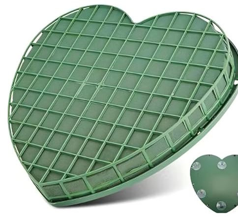 Durdiiy Wet Floral Foam Block Holders, Heart Shaped Wet Floral Foam Wet Floral Foam with Trays Floristry Supplies for Artificial Flowers Dry Florist Foam Block for Room Decor Floristry Displays