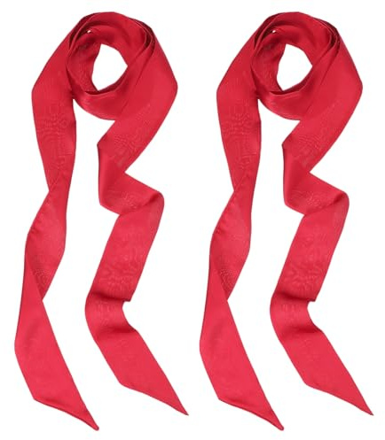 PATIKIL Stylish Ribbon Scarf, Solid Color Skinny Scarf Pure Long Neckerchief Silk Satin Sash Belts Hair
