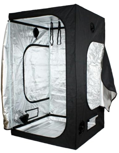 Growbird Growzelt 120x120x200 cm, schwarz, Indoor Grow Tent, Gewächshaus, Grow Box 3 Pflanzen, 600D Oxford Mylar
