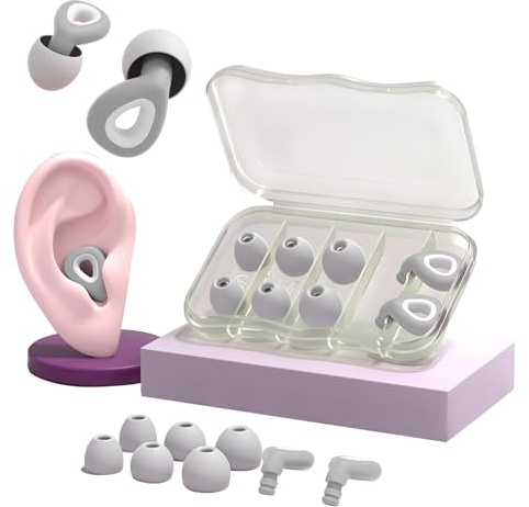 Tapones para los oídos para reducir el ruido, 6 tapones para los oídos en S/M/L, reutilizables, de silicona, para reducir los ronquidos, para conciertos, viajes, concentración