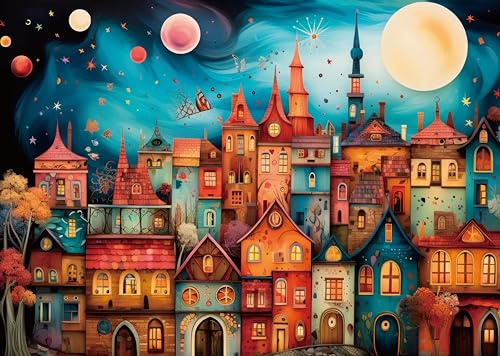 Puzzle für Erwachsene 1000 Teile Sternenstadt 70 x 50 cm Puzzles für Erwachsene Pädagogisches Spiel Herausforderung Spielzeug 1000 Teile Puzzles für Erwachsene Kinder