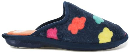Biorelax Zapatillas de Casa con Nubes de Colores, marino, Felpa Suave, Suela Interior Confort (Marino, Estandar, Sistema tallas calzado EU, Adulto, Mujer, Números, mediano, 37)