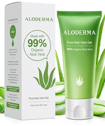 Aloderma Gel d'aloe vera bio (pur à 99 %) – Hydratation fraîche et naturelle pour le visage et les peaux sensibles, 113,4 g Gris clair 1