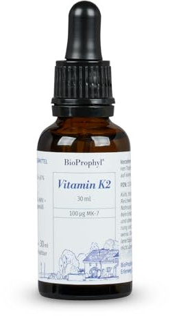 BioProphyl® Vitamin K2 Tropfen mit 100 µg K2 aus fermentativer Herstellung in nativem Oliven-Öl gelöst - 600 Tropfen - 100% vegan