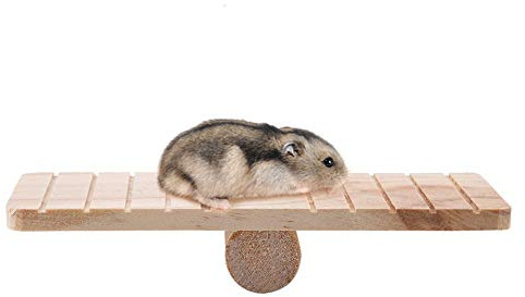 HEEPDD Juguetes de madera para hámster, balancín, jaula para jugar en casa, juguete para masticar, accesorios para mascotas para rata, ratón, jerbo, Chinchilla, ardilla