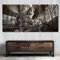 DDSDA Bilder 3 teiliges Leinwandbild Gesamtformat: 90x50cm Vlies Leinwandbild Dampfzug am Bahnhof Industrial 3 Teilig Kunstdruck modern Wandbilder Bilder Kunstdruck auf Wandbild mit Rahmen