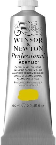 Winsor & Newton Professional Acrylic Paint, Cadmium Yellow Light, 60 ml Tube