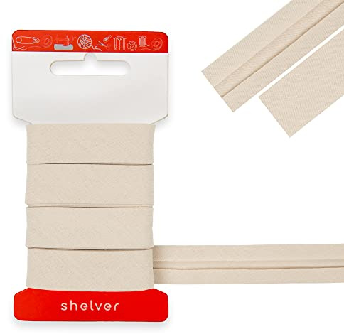 Bias Binding Tape for Sewing, Bias Tape, Bunting Tape, 20mm Single Fold, 100% Cotton, 30 Colours (Abalone)